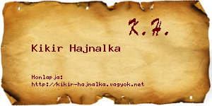 Kikir Hajnalka névjegykártya